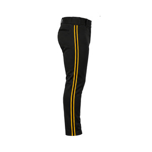 <b>Black</b> Men's Baseball <b>Pants</b> With Yellow Stripes Embroidered Logo Slim Fit Moisture Wicking All Seasons Custom Baseball <b>Pants</b> - Product Image 5