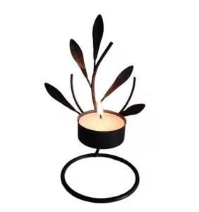 Golden Leaf <b>Tea</b> Light Holder Brass Candle <b>Stand</b> for Home Wedding Decoration Heat Resistant Metal Candle Holder - Product Image 3