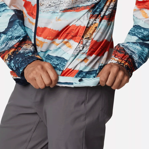 Veste coupe-vent légère pour homme, imperméable, à capuche, fermeture éclair intégrale, imprimé graphique multicolore, pour la randonnée et les sports - Product Image 6