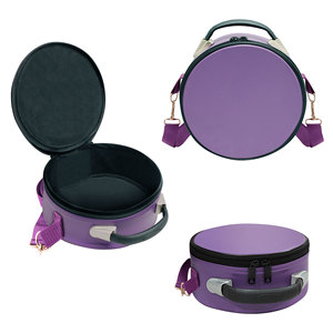 Purple Lightweight Masonic Crown Cap Case with Zipper Closure Durable Imitation <b>Leather</b> Customizable <b>Soft</b> Carry <b>Bag</b> - Product Image 1