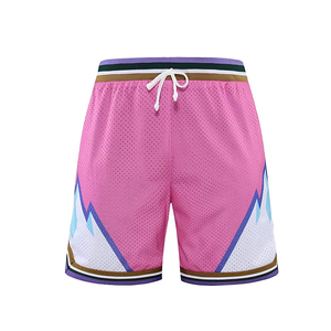 <b>Men's</b> <b>Pink</b> Woolen <b>Shorts</b> Breathable Elastic Waist Sporty Style Eco-Friendly Quick Dry Sublimation Transfer Print - Product Image 1