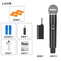 Sistema de Micrófono Inalámbrico FYX Stock 2.4G, Un Transmisor y Dos Receptores, Sonido Profesional para Escenario, Karaoke en Casa, Transmisión en Vivo