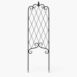 แผงรั้วเหล็กดัดตกแต่งสวนสีดำ สำหรับพืชเลื้อย ตกแต่งภายนอกอาคาร - Product Image 1