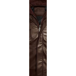 Veste en cuir décontractée pour homme, en cuir véritable, pour l'hiver, avec logo sur le devant, réversible et chauffante, imperméable, qualité supérieure 100% - Product Image 6