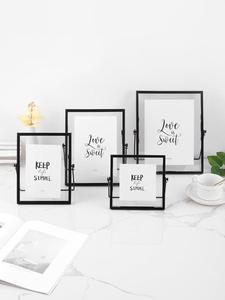 Metal Photo <b>Frame</b> Rectangle Horizontal <b>Black</b> Finish Desk Display for Home Hotel & Restaurant Decoration Wedding - Product Image 2