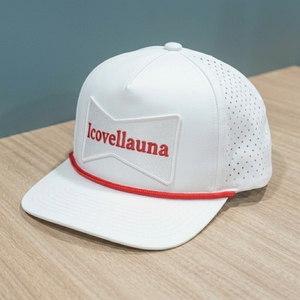 Casquette de golf personnalisée à 5 panneaux perforée découpée au laser avec broderie tissée en corde de golf, marque privée OEM, faible MOQ - Product Image 2