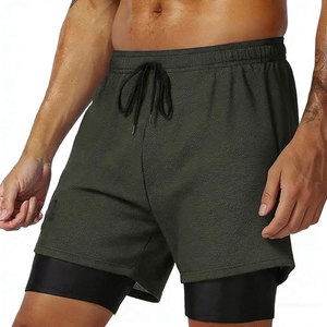 New Style Casual <b>Mid</b> Waist Solid Color High Quality Premium Men's Gym Shorts Quick Dry Spandex/Polyester Hot Selling - Product Image 1