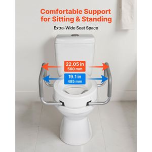 Asiento Elevador para Inodoro con Capacidad de Carga de 300 Libras, Altura de Elevación de 3.5 Pulgadas, Almohadillas Elevadoras Anchas para Inodoro, Equipo de Seguridad para Baño - Product Image 5