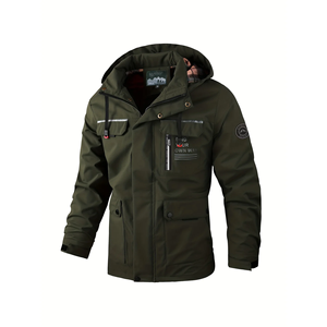 Chaqueta de Lona con Capucha para Hombre, Nueva Colección 2025, Estilo Casual de Invierno, Holgada, a la Moda, Impermeable, con Capucha Desmontable, Ropa de Trabajo, Prenda Exterior - Product Image 3