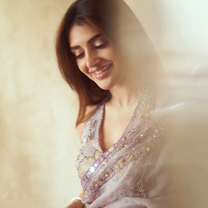 Mesmerizing <b>Purple</b> Mirror Work Tabby Polyester <b>Saree</b> with Heavy Handwork and Designer Border for Women Party Summer Winter - Product Image 1