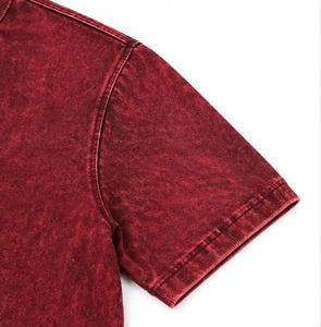 Men's <b>Red</b> Short Sleeve Cotton Oxford for Shirt Solid Color Button Casual Style Regular Fit Comfortable Knitted Washed <b>Fabric</b> - Product Image 4