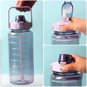 Premium Plastic Water Bottle with Lid, Reusable <b>Empty</b> Mineral Bottle for Daily Use 2000ml - Product Image 5
