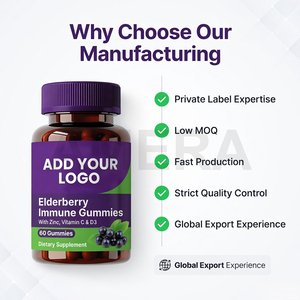 Fabricante OEM de Gomitas de Saúco, Vitamina C, Zinc, D3, Refuerzo Inmunológico, Venta al por Mayor, Gomitas de Marca Privada - Product Image 3