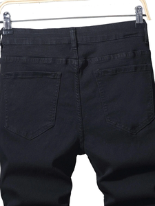 Shorts de Mezclilla para Hombre 2026, Cintura Alta, Corte Recto, Transpirables, Tejidos, Casuales de Verano, Secado Rápido, 100% Algodón - Product Image 3