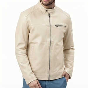 Nouvelle veste en cuir à col montant enduit, design personnalisé 2026, couleur unie, style vintage pour homme, avec capuche, service ODM, couleur personnalisable - Product Image 5