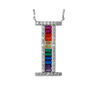 Hot Selling S925 Sterling <b>Silver</b> <b>Initial</b> I Pendant Custom New Design Yellow Rose White Gold Plating Trendy Style for Parties - Product Image 1