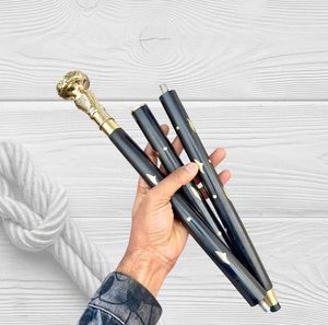 Handcrafted Luxury <b>Folding</b> Wooden <b>Walking</b> Cane with Antique Brass Handle Three Piece Portable Travel Mobility <b>Stick</b> - Product Image 5