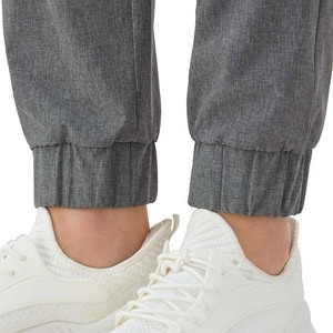 Pantalones cargo grises para mujer, cintura elástica, pantalones informales de punto, dobladillo con puños, longitud completa - Product Image 4