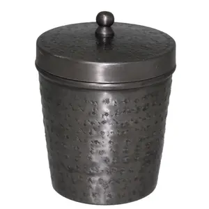Toptan toplu koyu gri gümüş bitirme demir dekoratif Metal biblo kutusu el yapımı özelleştirilmiş