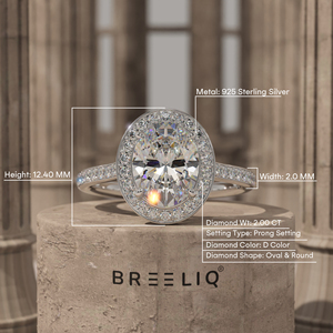 Elegant oval cut diamond engagement ring with pavé band in white gold classic luxury <b>bridal</b> ring timeless fine jewelry design - Product Image 2