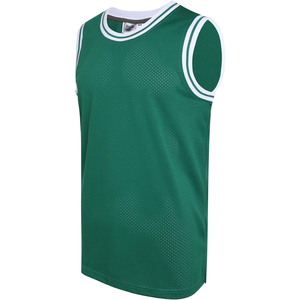 Maillot de basket-ball en maille verte pour homme, sans manches, col rond, respirant, coupe régulière, toutes saisons, vêtements de sport pour adultes - Product Image 1