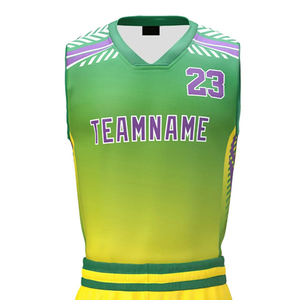 Ensemble de maillots de basket-ball des Lakers personnalisables, tissu en polyester respirant imprimé, taille plus, nom d'équipe personnalisé, sans manches, séchage rapide - Product Image 2