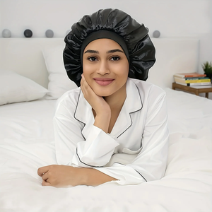 1 pièce Bonnet de nuit en satin double couche minimaliste personnalisable, polyvalent unisexe décontracté pour hommes/femmes, ajustement universel - Product Image 4