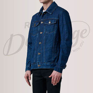 Veste en jean bleu clair pour homme, coupe slim, délavée style vintage, en coton, boutonnée, style streetwear, manteau décontracté - Product Image 4