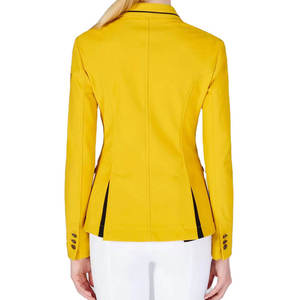 Veste d'équitation pour femmes, bleu foncé, manches longues, polyester et coton, tenue de saut d'obstacles, respirante, durable, confortable, personnalisable - Product Image 3