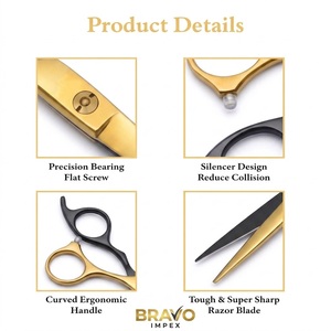 Hair Scissors <b>Barber</b> Professional Stainless Steel Shears Precision Blade Comfortable Grip Salon Tool Use High Hardness <b>Set</b> Tool - Product Image 5