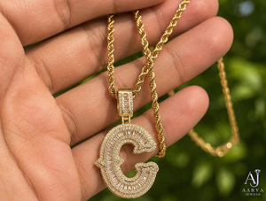 Collier Pendentif Lettre Hip Hop Moissanite Givrée en Argent 925 Plaqué Or avec Chaîne Certifiée Unisexe Bling Breloque Initiale Bijou - Product Image 6