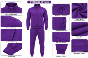 Premium Quality 2026 Men's Gym Fitness customized logo wholesale polyester collar sweatshirt 2 piece gym tracksuit mens - Product Image 5