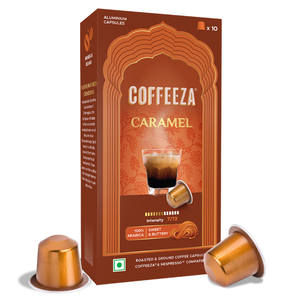 Capsules de café Coffeeza aromatisées au caramel, 100% Arabica, compatibles avec les machines Nespresso Original Line - Product Image 1