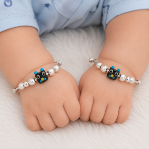 Bracelet en argent sterling 925 avec pendentif robot mignon, perles polies, réglable, pour enfants et filles, bijou tendance, cadeau, usage quotidien, fête - Product Image 1