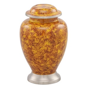 Urnas funerarias de aluminio para adultos con acabado en colores rojo, amarillo y negro, urnas metálicas para cenizas humanas, urnas conmemorativas para cremación. - Product Image 4