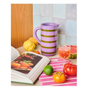 Modern Purple Striped Resin Pitcher Eco-Friendly Dishwasher Safe Customizable Capacity Durable Party Wine Beer <b>Drink</b> <b>Jug</b> - Product Image 2