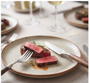 Ensemble de couverts minimalistes en argent avec manches en bois, élégants ustensiles en acier inoxydable pour la salle à manger, la cuisine, la maison et les restaurants - Product Image 5