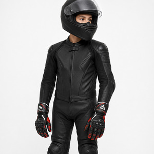 Guantes de Carreras de Cuero Genuino con Protección de Palma de Fibra de Carbono, Cierre Transpirable de Velcro, Unisex para Motociclismo - Product Image 4