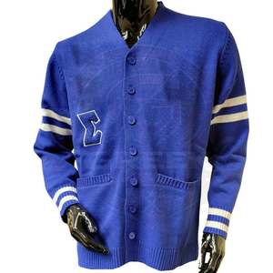 Fraternité Personnalisée | Phi |   Cardigan universitaire Beta PBS, broderie hivernale, style preppy USA, tricot Letterman, unisexe, streetwear universitaire - Product Image 4