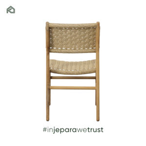 Silla de Comedor Moderna con Respaldo de Madera Maciza y Tejido de Cuerda, para Hogar, Hotel, Restaurante, Uso en Exteriores y Parques, Ecológica y Duradera - Product Image 3