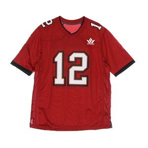 Maillot de football SPARKWELL pour homme, Tampa Bay Buccaneers Brady 12, rouge, sublimé, en mesh respirant, manches courtes, coupe athlétique - Product Image 1