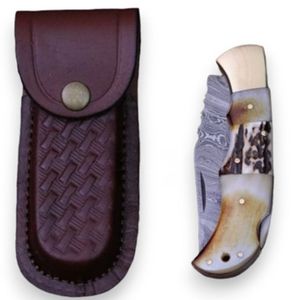 Cuchillos Plegables de Acero de Damasco Personalizados, Hechos a Mano, para Bolsillo, Caza, Camping, Uso Diario, Coleccionables, con Mango Decorativo - Product Image 2