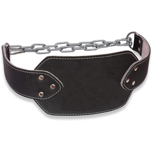synthetic leather new Weight Lifting Dipping <b>Belt</b> Dip <b>Chain</b> Pull Ups - Product Image 1