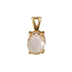 Vente en gros de mini breloque en cristal de quartz plaqué or pendentif en pierre précieuse fabriqué à la main pour la conception de bijoux de mode fournitures d'artisanat - Product Image 1