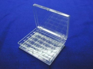 Caja para Bobinas DK-501-1 para 25 Bobinas |   Caja de Plástico Transparente con 16 Compartimentos, Tapa con Bisagras, Estuche de Almacenamiento Rectangular con Tapa - Product Image 1
