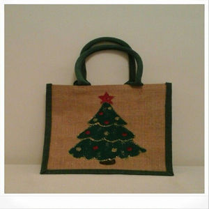 Sac fourre-tout de Noël personnalisé de qualité supérieure Promotion de lettre de motif de style d'article en soie personnalisé - Product Image 5