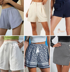 Nuevos Shorts de Cintura Alta para Mujer, Estilo Vintage, 100% Algodón, Corte Regular Informal, Shorts de Playa para Chicas, Cintura Elástica - Product Image 1
