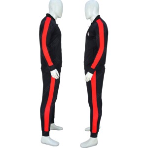Ensemble de survêtement sportif pour homme et femme, dernier design, 100% coton, respirant, séchage rapide, logo personnalisé, rouge et noir - Product Image 6