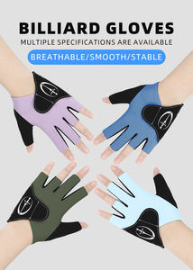 Guanti da biliardo guanti da mezze dita personalizzati guanti da biliardo antiscivolo traspiranti di alta qualità per sport all'aperto - Product Image 2