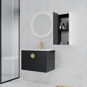 Mobile bagno sospeso da 28 pollici con lavabo in ceramica e ante a chiusura ammortizzata 00112WH 06328BCT (combinazione mobiletto) (KD) - Product Image 1